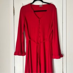 Flared red dress perfect for the summer!!